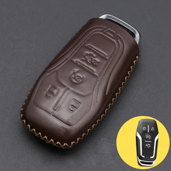 Leather Key Cover Case for Ford Mustang Fusion Mondeo Explorer Edge 2015-2018 4 Button Remote Control Key Case Protection Holder
Leather Key Cover Case for Ford Mustang Fusion Mondeo Explorer Edge 2015-2018 4 Button Remote Control Key Case Protection Holder