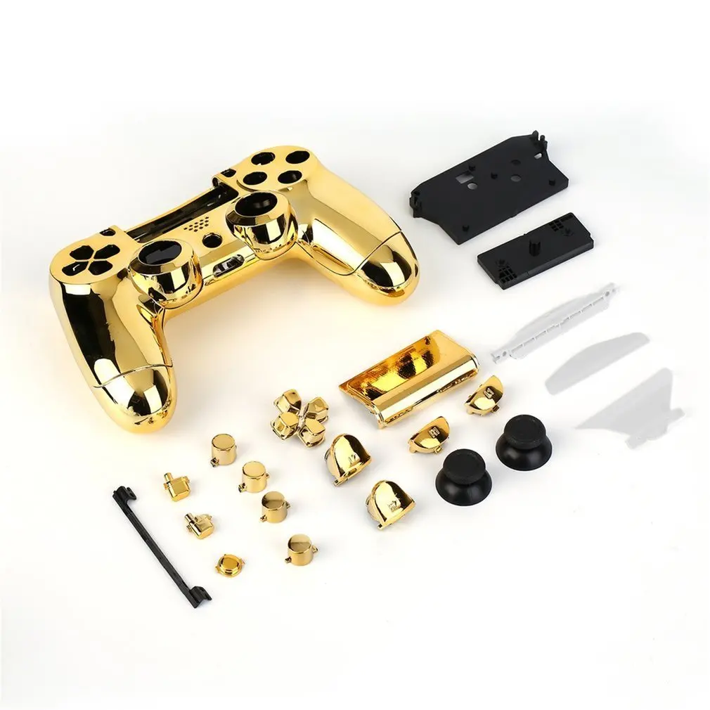 Full Housing Shell Case Skin Cover Button Set with Full Buttons Mod Kit Replacement For Playstation 4 PS4 Controller Gold.
Full Housing Shell Case Skin Cover Button Set with Full Buttons Mod Kit Replacement For Playstation 4 PS4 Controller Gold.