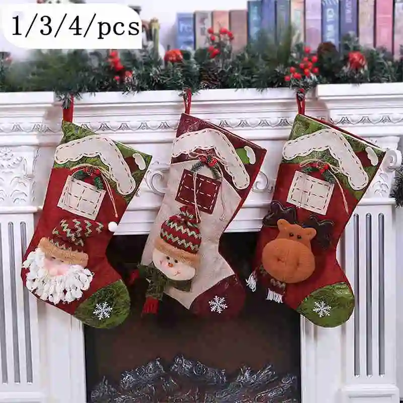 christmas stocking xmas tree hanging decoration kids candy bag