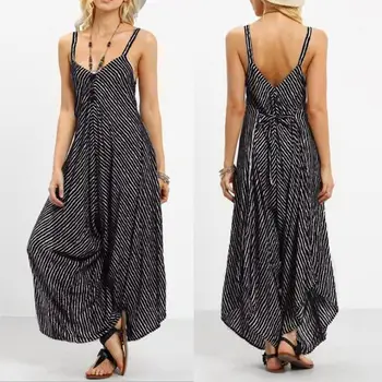 Summer Sexy Women Striped V Neck Jumpsuit Spaghetti Strap Backless Loose Romper Jumpsuit Spaghetti Strap Backless Loose Romper
Summer Sexy Women Striped V Neck Jumpsuit Spaghetti Strap Backless Loose Romper Jumpsuit Spaghetti Strap Backless Loose Romper