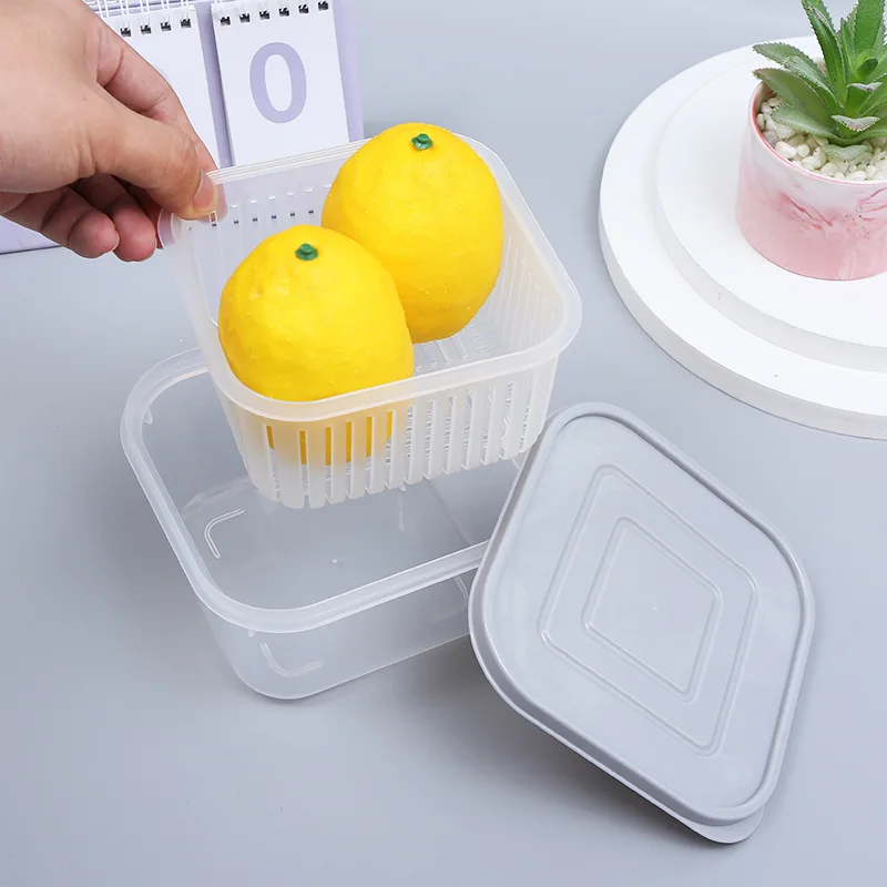 Plastic Storage Box Fresh-Keeping Box Refrigerator Fruit Vegetable Drain Crisper Kitchen Storage Containers With Lid Drip Basket
Plastic Storage Box Fresh-Keeping Box Refrigerator Fruit Vegetable Drain Crisper Kitchen Storage Containers With Lid Drip Basket