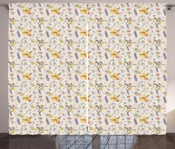 Eggshell Multicolor Romantic Curtains Repetitive Flowers Watercolor Style Living Room Window Drapes
Eggshell Multicolor Romantic Curtains Repetitive Flowers Watercolor Style Living Room Window Drapes