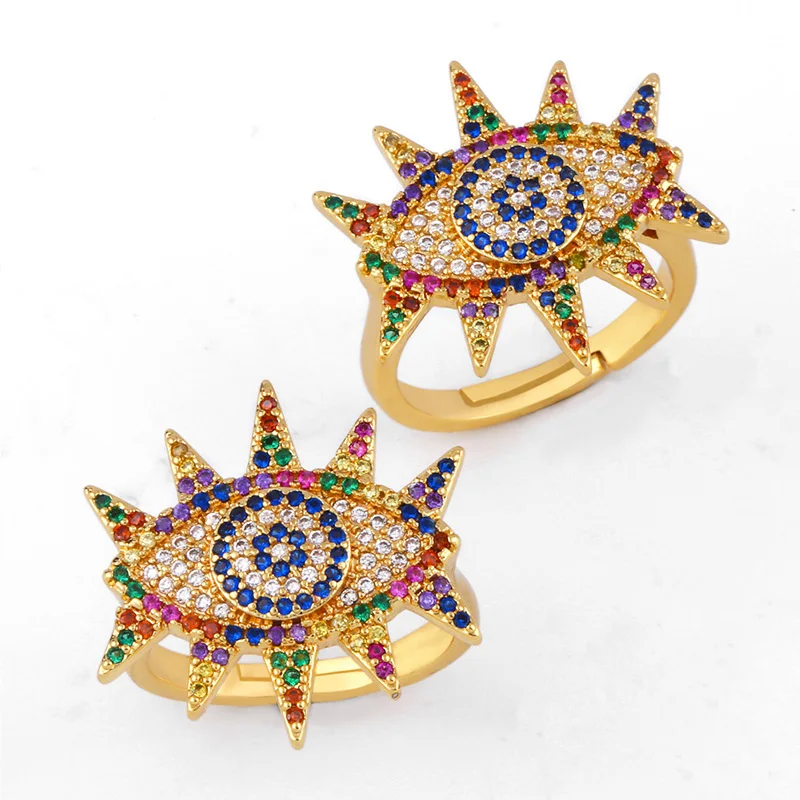 2019 Classic Gold Evil Eye Ring For Women Micro Pave Colorful Zirconia Adjustable Open Turkish Eye Rings Charm Jewelry rig-h94
2019 Classic Gold Evil Eye Ring For Women Micro Pave Colorful Zirconia Adjustable Open Turkish Eye Rings Charm Jewelry rig-h94
