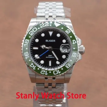 Sapphire Glass Bliger 40mm Black Dial Green Ceramic Bezel Luminous Marks GMT Function Automatic Movement Men's Watch
Sapphire Glass Bliger 40mm Black Dial Green Ceramic Bezel Luminous Marks GMT Function Automatic Movement Men's Watch