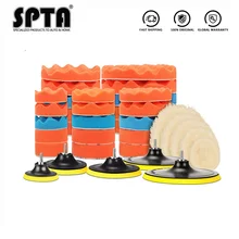 SPTA 8 шт. набор буферных подушек 5/6/7 дюймов Автомобильная полировальная подушка для автомобиля полировщик + адаптер для дрели M14 аксессуары дл...(China)