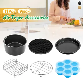 11pcs Air Fryer Accessories 9 Inch for Air fryer 5.3-6.8QT Baking Basket Pizza Plate Grill Pot Kitchen Party Cooking Tools 
11pcs Air Fryer Accessories 9 Inch for Air fryer 5.3-6.8QT Baking Basket Pizza Plate Grill Pot Kitchen Party Cooking Tools