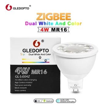 

ZIGBEE Mr16 led spotlight 4W RGB/CCT LED BULB DC12V work with smartthins zigbee hub echo plus smart phone control light