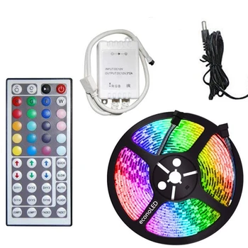 

LED Flexible Strip Lights, 16.4Ft 300Leds Waterproof Adhesive Light Strips RGB Color Changing SMD 3528 EU Plug