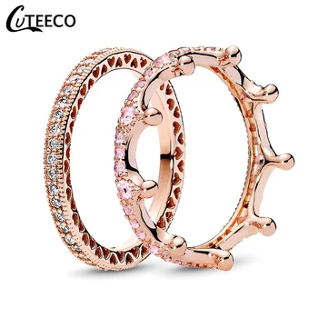 CUTEECO Fashion Rose Gold Magic Love Crown Zircon Combination Rings for Women Wedding Ring Engagement Jewelry Valentine's Day
CUTEECO Fashion Rose Gold Magic Love Crown Zircon Combination Rings for Women Wedding Ring Engagement Jewelry Valentine's Day