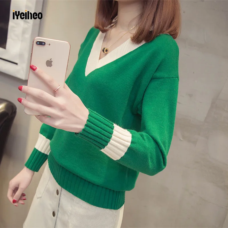 New V-Neck Sweater Loose All-match 2019 Autumn and Winter Pullover Long sleeve Knit Basic Sweater
New V-Neck Sweater Loose All-match 2019 Autumn and Winter Pullover Long sleeve Knit Basic Sweater