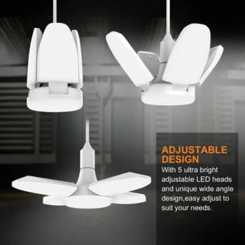LED Garage Light 360 Degrees Deformable Ceiling Light For Home Warehouse Workshop Folding Three-Leaf Deformation Lamp AC85-265V
LED Garage Light 360 Degrees Deformable Ceiling Light For Home Warehouse Workshop Folding Three-Leaf Deformation Lamp AC85-265V