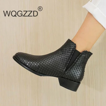 Bottes femme new winter boots women's Chelsea boots genuine leather British elegant gladiator Rome women ankle boots mujer
Bottes femme new winter boots women's Chelsea boots genuine leather British elegant gladiator Rome women ankle boots mujer