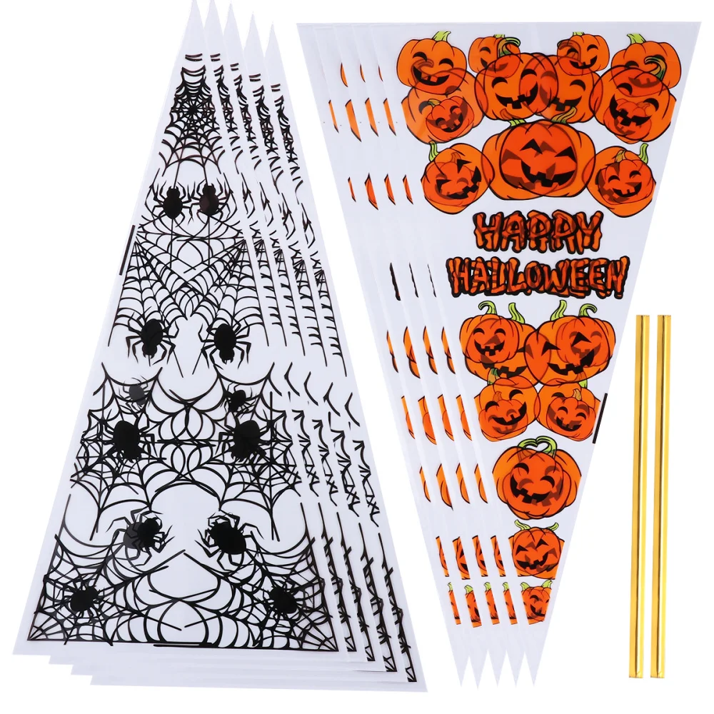 200pcs Halloween Style Themed Pattern Candy Bag Triangle Pouch (Assorted Color)
200pcs Halloween Style Themed Pattern Candy Bag Triangle Pouch (Assorted Color)
