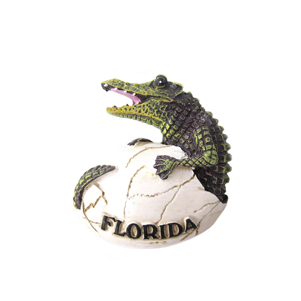 

Fridge Magnet Souvenir Cute Out Shell Crocodile Gator Florida USA Countries Handpainted Refrigerator Magnets Sticker Craft Decor