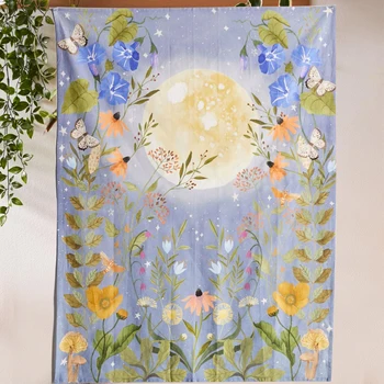 Floral Moon Tapestry Wall Hanging Purple Flower Butterfly Wall Tapestry Psychedelic Star Tapiz Witchcraft Wall Cloth Tapestries
Floral Moon Tapestry Wall Hanging Purple Flower Butterfly Wall Tapestry Psychedelic Star Tapiz Witchcraft Wall Cloth Tapestries