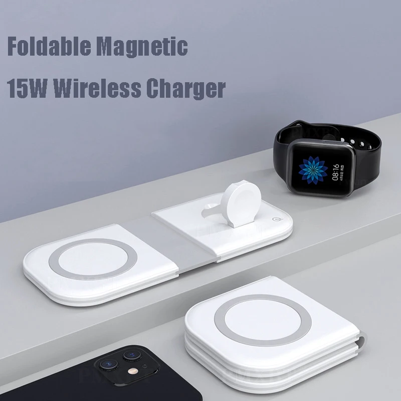 15W Foldable Magnetic Wireless Charger Station for iPhone13 12 Pro Portable Magnetic Double Fast Charger for Phone iWatch Airpod
15W Foldable Magnetic Wireless Charger Station for iPhone13 12 Pro Portable Magnetic Double Fast Charger for Phone iWatch Airpod