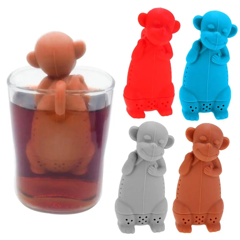 Фото Monkey Tea Infuser Filter Silicone Bags Diffuser Strainer Brewing Making Device Ball Kitchen Tools | Дом и сад