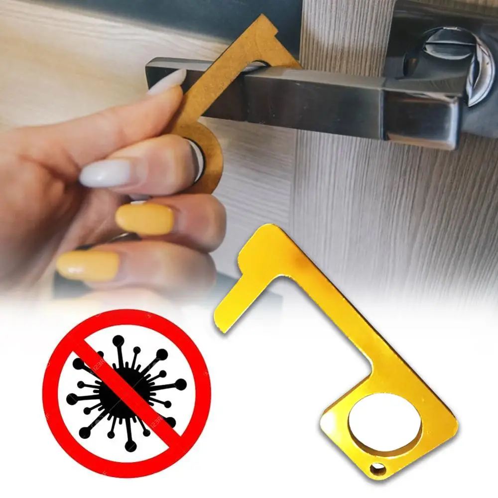 Portable No Touch Open Door Assistant Brass Keychain Hygiene Hand Press Elevator Isolate Door Handle Assistant Safety Contactle
Portable No Touch Open Door Assistant Brass Keychain Hygiene Hand Press Elevator Isolate Door Handle Assistant Safety Contactle