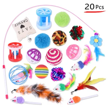 20pcs/Set Playing Toys for Cat Stuffed Mouse Ring Ball Pet Supplies Feather Teasers Cat Toys Interactive Kittens Funny Goods
20pcs/Set Playing Toys for Cat Stuffed Mouse Ring Ball Pet Supplies Feather Teasers Cat Toys Interactive Kittens Funny Goods
