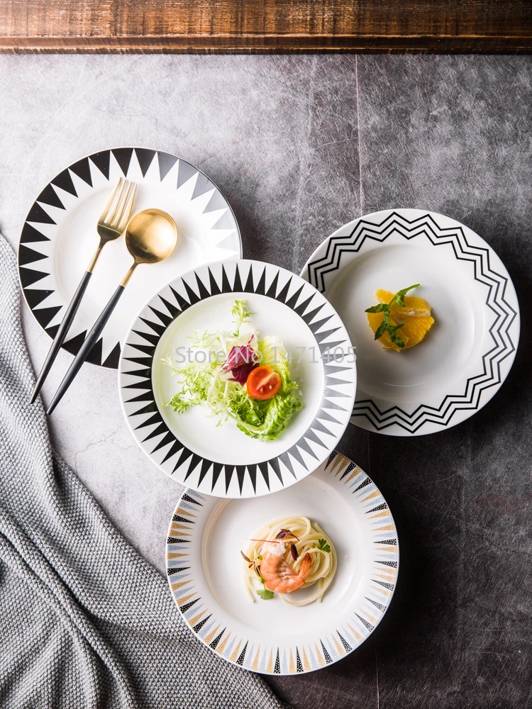 Pasta Plate Straw Hat Bowl Creative Net Red European Ceramic Deep Western Tableware Dish Home | Дом и сад