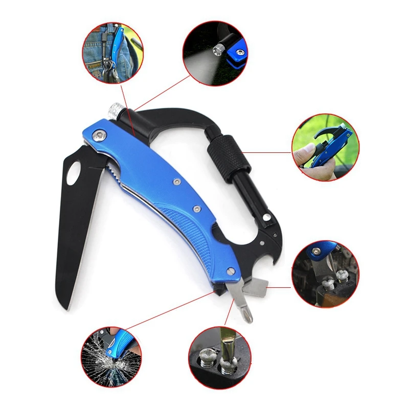 Key buckle knife New 8 In 1 Outdoor Survival Multifunctional Foldable Knife Carabiner Phillips Screwdriver Hook Keychain Knife
Key buckle knife New 8 In 1 Outdoor Survival Multifunctional Foldable Knife Carabiner Phillips Screwdriver Hook Keychain Knife