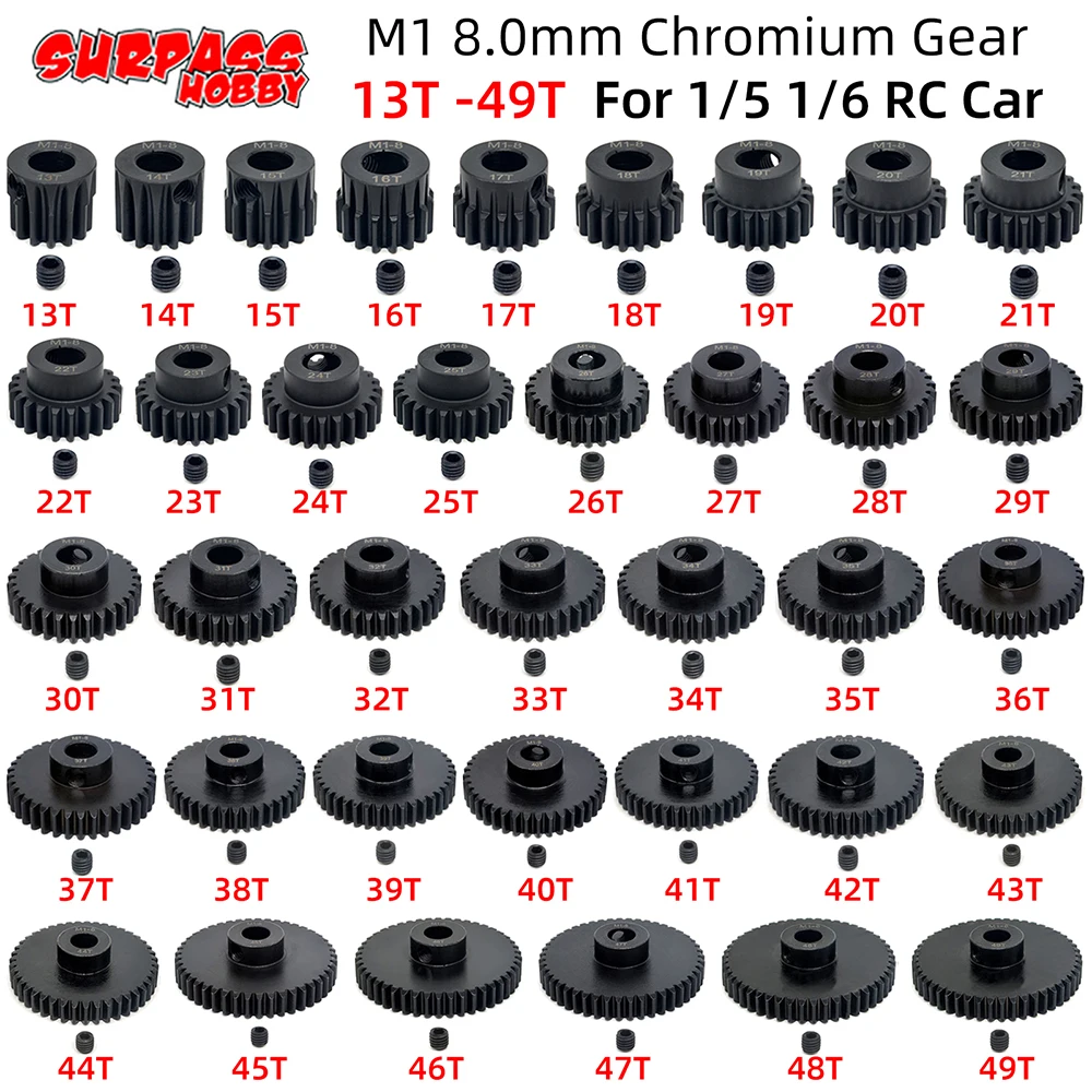 M1 8mm 13T-20T 21T-25T 26T-30T 31T-40T 41T-49T Pinion Motor Gear for 1/5 TRAXXAS ARRMA 4WD Outcast 8S EXBRC Car 8mm Motor Shaft
M1 8mm 13T-20T 21T-25T 26T-30T 31T-40T 41T-49T Pinion Motor Gear for 1/5 TRAXXAS ARRMA 4WD Outcast 8S EXBRC Car 8mm Motor Shaft