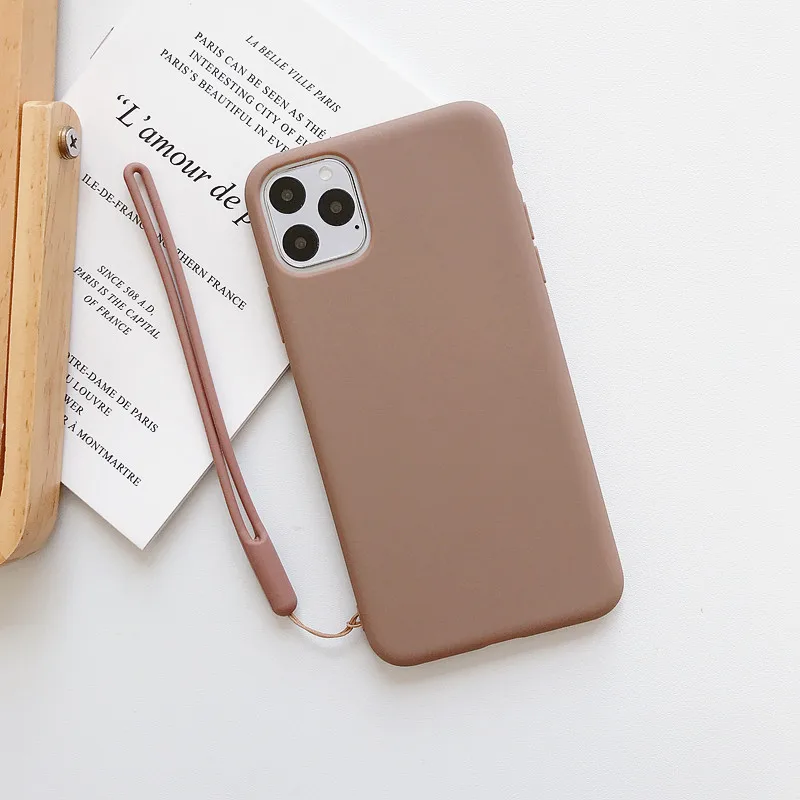 Мягкий чехол с ремешком на запястье для iPhone 11 Pro Max X XR XS 6 6S 7 8 Plus 7Plus 8Plus SE2020 Модный