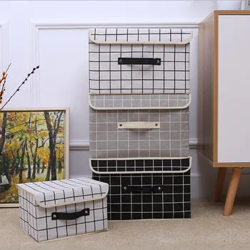 Cotton And Linen Plaid Striped Storage Box Fabric Storage Box Desktop Folding Storage Box Creative Household Items
Cotton And Linen Plaid Striped Storage Box Fabric Storage Box Desktop Folding Storage Box Creative Household Items