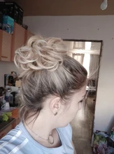 NICESY-extensiones de cabello sintético para niñas y niños, banda de goma rizada, moño, banda elástica