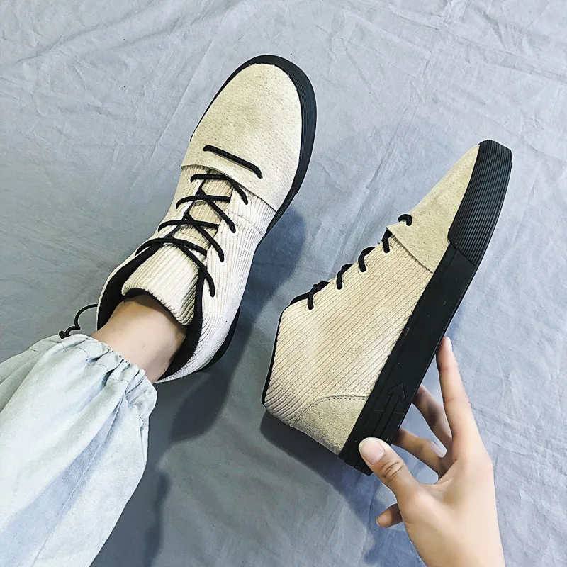 Japanese-style MEN'S Shoes Autumn & Winter Trendy Shoes 2019 New Style Mid-top Sports Swede Leather Spell Corduroy Hight-top Fas
Japanese-style MEN'S Shoes Autumn & Winter Trendy Shoes 2019 New Style Mid-top Sports Swede Leather Spell Corduroy Hight-top Fas