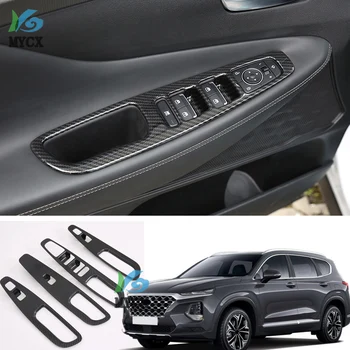 For Hyundai Santa Fe IX45 2019 Carbon Fiber Window Lift Switch Button Cover Trims Door Armrest Panel Frame Interior Accessories 
For Hyundai Santa Fe IX45 2019 Carbon Fiber Window Lift Switch Button Cover Trims Door Armrest Panel Frame Interior Accessories