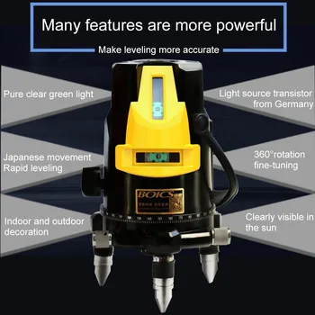 5 Lines Blue Laser Level Powerful LED 2 Lines 3 Lines Laser Beam Automatic 360 Rotary Slash Function Vertical Horizontal
5 Lines Blue Laser Level Powerful LED 2 Lines 3 Lines Laser Beam Automatic 360 Rotary Slash Function Vertical Horizontal
