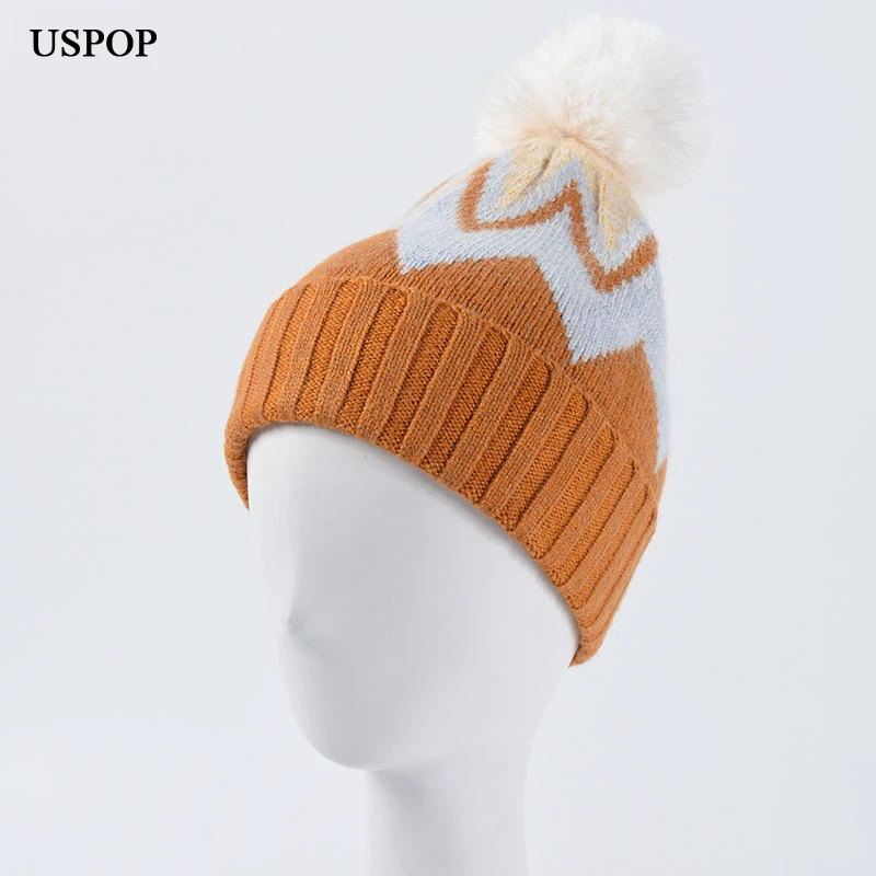 USPOP 2019 New fashion women skullies female colorful knitted hats white pompom hat beanies
USPOP 2019 New fashion women skullies female colorful knitted hats white pompom hat beanies