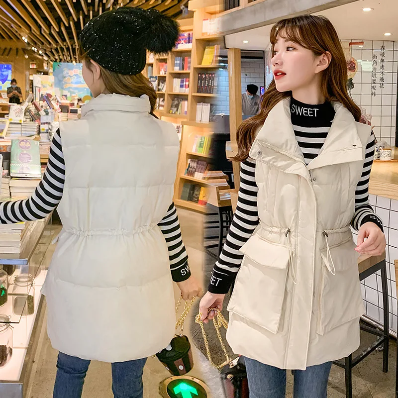 2020 New Style WOMEN'S Waistcoat Mid-length Large Pocket Korean-style Stand Collar Thickening down Feather mian kan jian Winter
2020 New Style WOMEN'S Waistcoat Mid-length Large Pocket Korean-style Stand Collar Thickening down Feather mian kan jian Winter