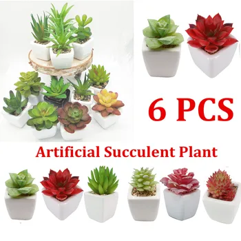 6PCS Decorative Faux Succulent Artificial Succulent Fake Simulation Plants in Square White Ceramic Pots (Assorted Pattern) 
6PCS Decorative Faux Succulent Artificial Succulent Fake Simulation Plants in Square White Ceramic Pots (Assorted Pattern)