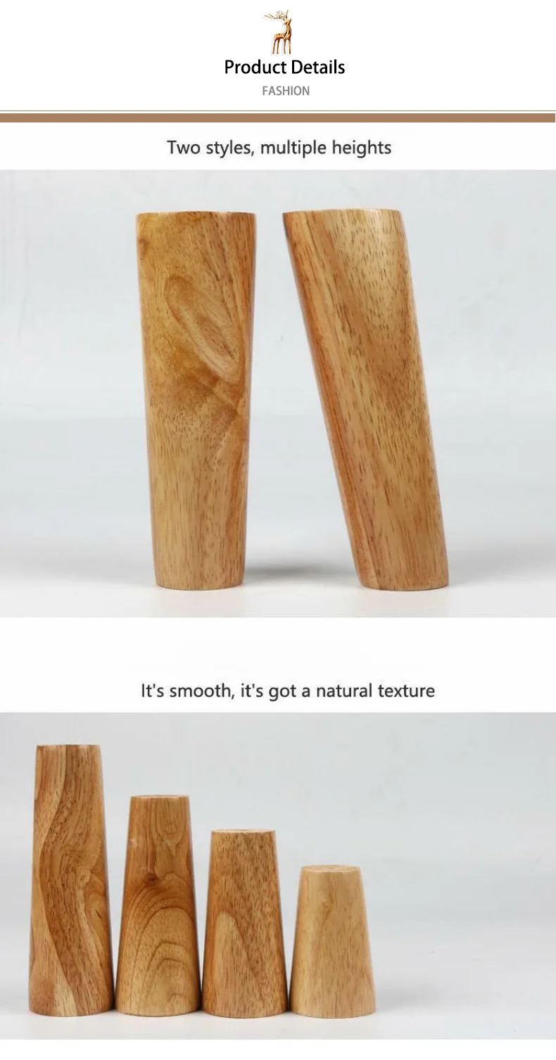 Description Picture 6 of item1pcs Solid Wood Legs for Furniture Replacement Straight Feet Cabinet Bed Sofa Dressing Table Chair Coffee Desk Inclined Foot
