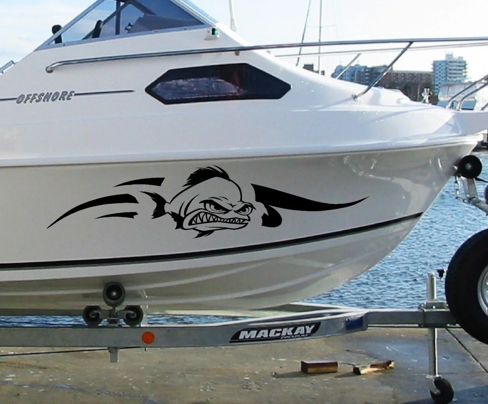Для больших рыболовных лодок 900 мм наклейки с дизайном рыбы морские.