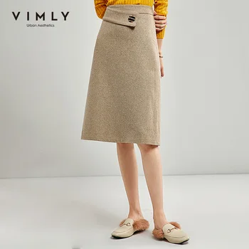 Vimly Women Wool Skirt Vintage Autumn Winter Solid High Waist Button Slim Office Lady A Line Skirts Female Bottom 98992
Vimly Women Wool Skirt Vintage Autumn Winter Solid High Waist Button Slim Office Lady A Line Skirts Female Bottom 98992