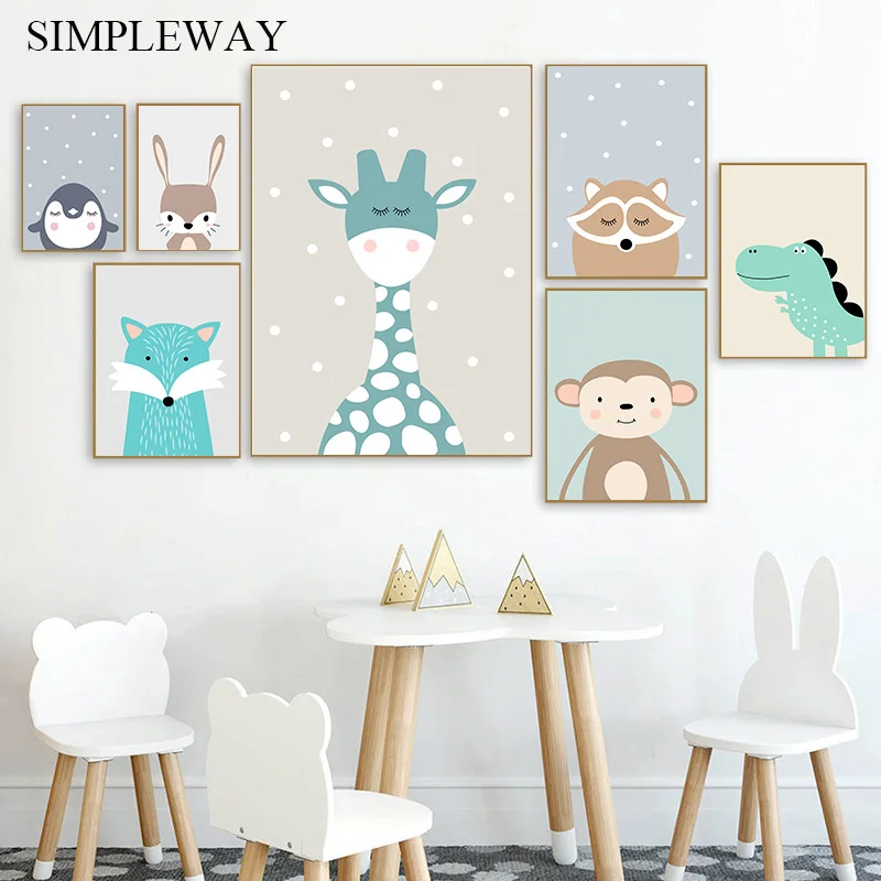 Cute Cartoon Baby Animal Penguin Monkey Nursery Poster Canvas Art Print Wall Painting Nordic Kids Child Room Decoration Picture
Cute Cartoon Baby Animal Penguin Monkey Nursery Poster Canvas Art Print Wall Painting Nordic Kids Child Room Decoration Picture