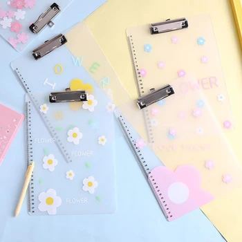 Colorful Flowers Plastic Clear Clipboard A4 Writing Pad Document Holder Profile Clip with Measuring Ruler, Supplies for Office 
Colorful Flowers Plastic Clear Clipboard A4 Writing Pad Document Holder Profile Clip with Measuring Ruler, Supplies for Office