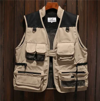 2020 Men's New Casual Fashion Multi-Pockets Vest Tooling Canvas Mesh Stitching Vest
2020 Men's New Casual Fashion Multi-Pockets Vest Tooling Canvas Mesh Stitching Vest