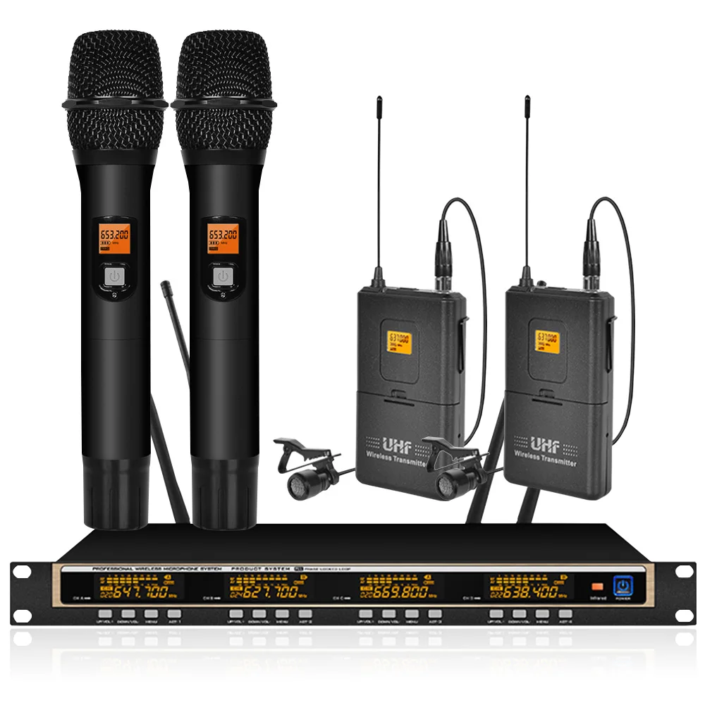 Orban professional UHF wireless microphone system 2 handheld 2 lavalier microphone wireless conference microphone
Orban professional UHF wireless microphone system 2 handheld 2 lavalier microphone wireless conference microphone