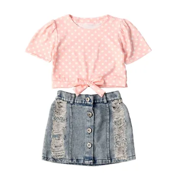 Toddler Baby Kids Girls Puff Sleeve Polka Dot Crop Tops+Denim Skirts Outfits Set Hot Summer Clothing
Toddler Baby Kids Girls Puff Sleeve Polka Dot Crop Tops+Denim Skirts Outfits Set Hot Summer Clothing