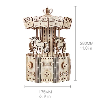 2 Tiers DIY Double Movements Wooden Carrousel Music Box Assembly Kit Puzzle Wood Craft Mechanical Transmission Model Toys
2 Tiers DIY Double Movements Wooden Carrousel Music Box Assembly Kit Puzzle Wood Craft Mechanical Transmission Model Toys