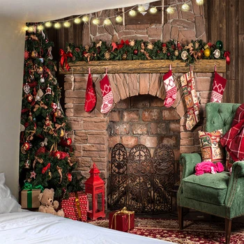 Wall Hanging Tapestry Merry Christmas Tree Reindeer Fireplace Winter Forest Tapestry for Bedroom Living Room Dor Festival Decor
Wall Hanging Tapestry Merry Christmas Tree Reindeer Fireplace Winter Forest Tapestry for Bedroom Living Room Dor Festival Decor