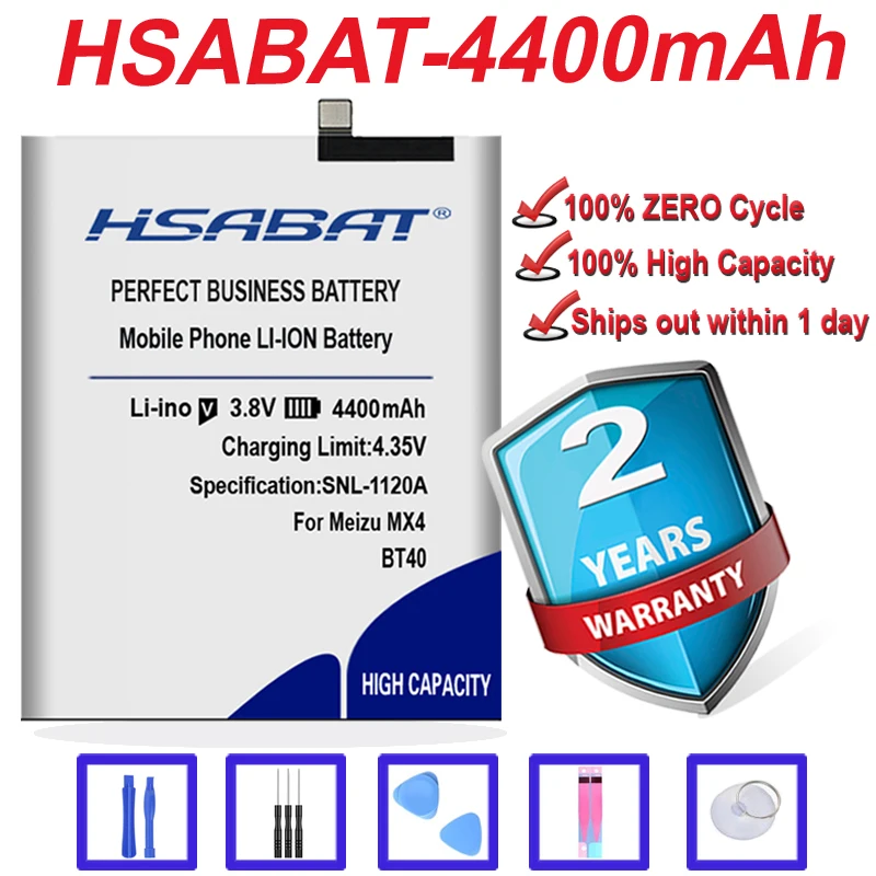 Аккумулятор HSABAT 4400 мАч BT40 для Meizu MX4 MX 4 M460 M461 | Мобильные телефоны и аксессуары