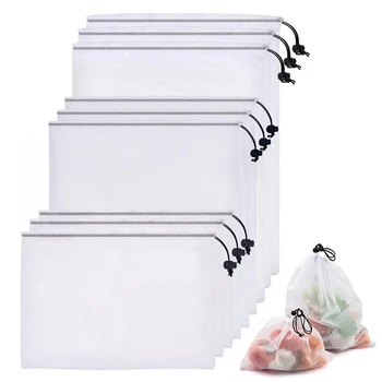 Fashion 9PCS Reusable Rope Mesh Produce Bags Kitchen Fruit Vegetable Toys Storage Bags Pouch Drawstring Mesh Shopping Bag
Fashion 9PCS Reusable Rope Mesh Produce Bags Kitchen Fruit Vegetable Toys Storage Bags Pouch Drawstring Mesh Shopping Bag