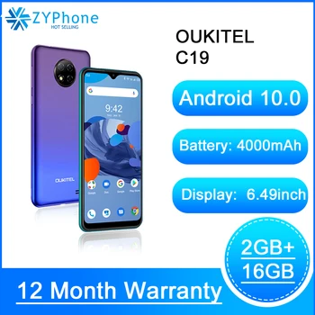 6.49'' HD 2GB 16GB Quad Cameras Smartphone MTK6737 Octa Core Android 10.0 Mobile Phone 4000mAh OUKITEL C19
6.49'' HD 2GB 16GB Quad Cameras Smartphone MTK6737 Octa Core Android 10.0 Mobile Phone 4000mAh OUKITEL C19