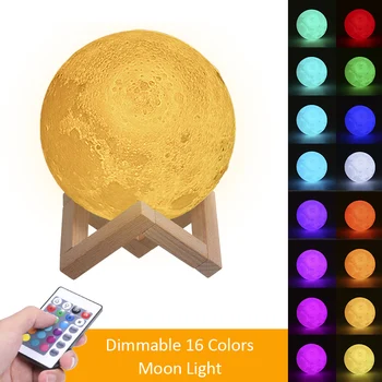 16Colors Moon Light with Wood Stand Remote & Touching Control LEDs Table Lamp Dimmable 4 Modes USB Bedside Night Lights Kid Gift
16Colors Moon Light with Wood Stand Remote & Touching Control LEDs Table Lamp Dimmable 4 Modes USB Bedside Night Lights Kid Gift