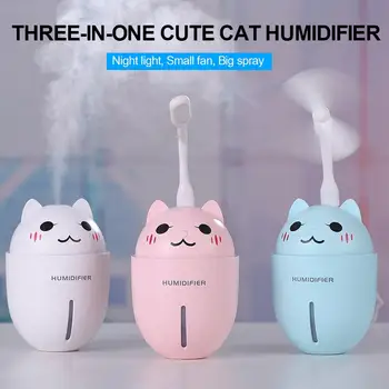 Cat Shape Ultrasonic Mist Maker USB Fan 3 in 1 Portable Humidifier Night Light Practical Car Aroma Diffuser Multi-Function
Cat Shape Ultrasonic Mist Maker USB Fan 3 in 1 Portable Humidifier Night Light Practical Car Aroma Diffuser Multi-Function